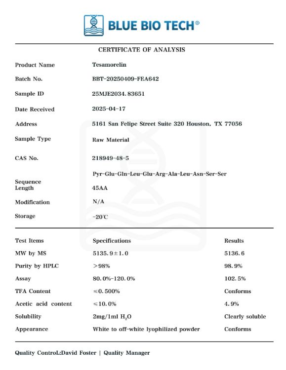 Picture of Tesamorelin – 10mg